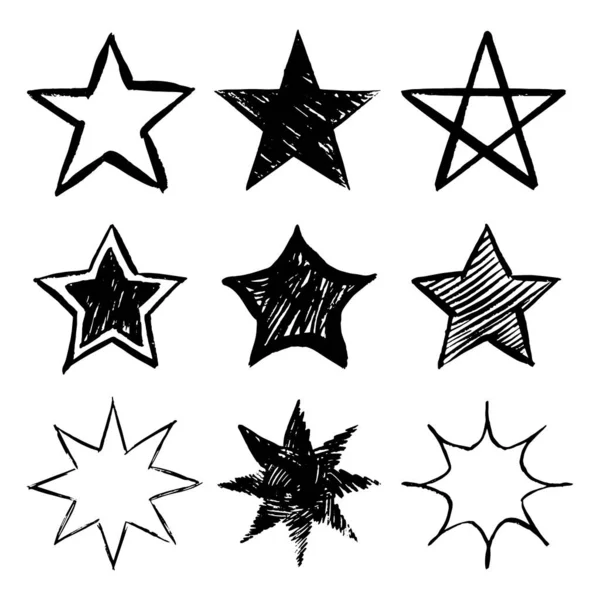 Modèle Étoile Géométrique Moderne Modèle Étoile Vectorielle Fond Dessiné Main — Image vectorielle