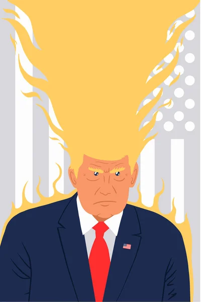 Washington États Unis Février 2019 Portrait Vectoriel Caricature Président Donald — Image vectorielle