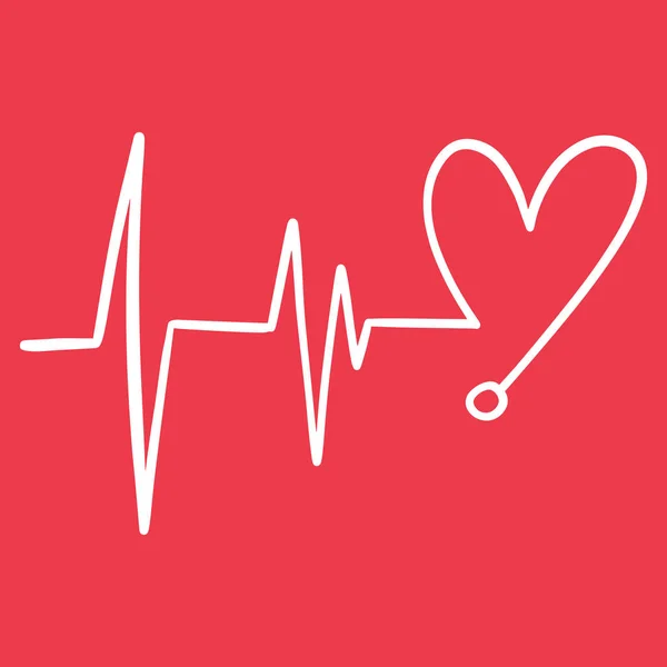 Símbolo Icono Estilo Mínimo Cardiovascular Línea Latidos Del Corazón Dibujado — Vector de stock