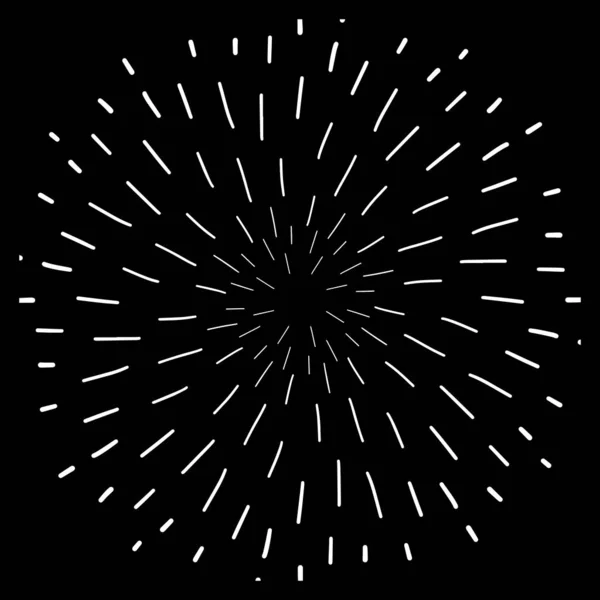 Vintage Sunburst Handdrawn Design Element Fireworks Black Rays — стоковый вектор