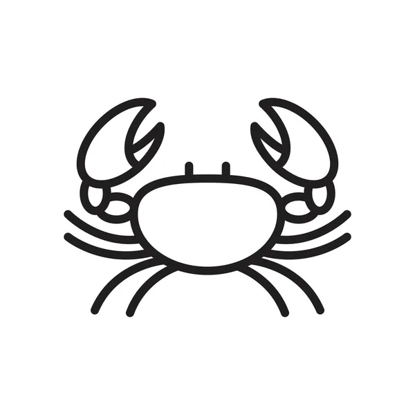 Schwarz Weißes Vektorsymbol Der Krabbe — Stockvektor