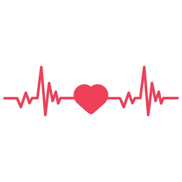 Ilustración Vectorial Del Latido Del Corazón Pulso Forma Corazón Cardio — Vector de stock