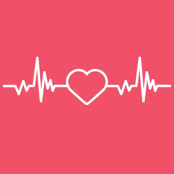 Heartbeat Lijn Cardio Minimale Stijl Pictogram Symbool — Stockvector