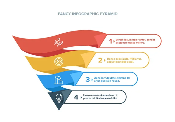 Moderne Stijl Abstracte Infographic Piramide Nummer Opties Sjabloon Vector Illustratie — Stockvector