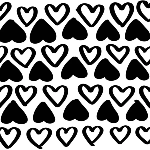 一套九手拉的心 手绘粗糙的标记心 用于图形设计的矢量插图 — 图库矢量图片