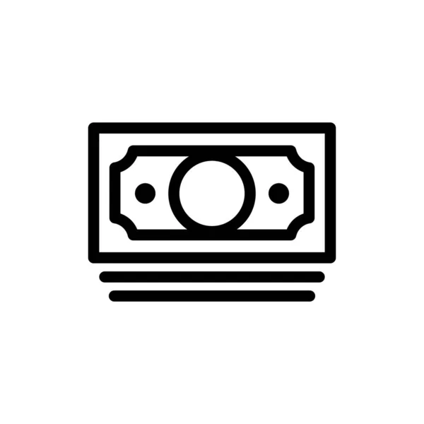 Black White Vector Icon Money — Stock Vector