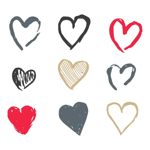 Набір Сердець Ізольовано Фоні Може Використовуватися Вітальних Листівок Плакатів Або — стоковий вектор
