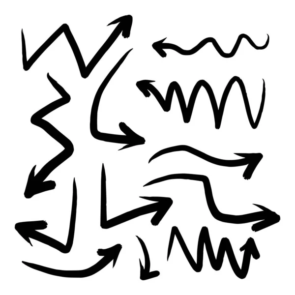 Illustrazione Dello Schizzo Grunge Acquerello Fatto Mano Doodle Vettore Freccia — Vettoriale Stock