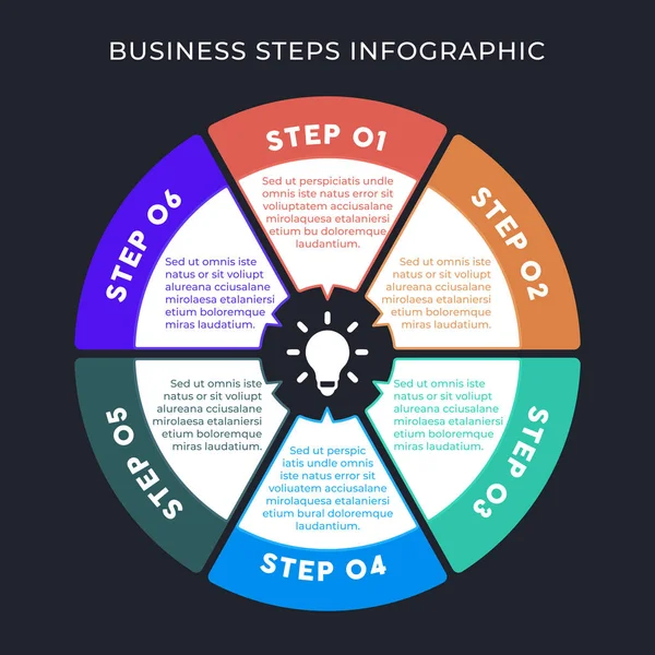 Infographic Elementen Met Stappen Beschrijving Ernaast — Stockvector