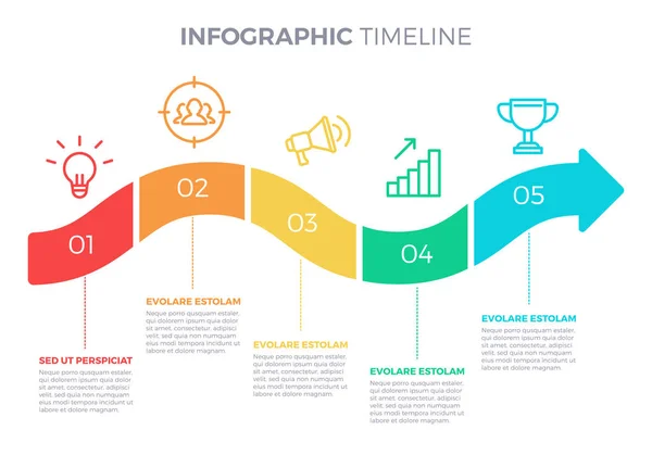 Nowoczesny Styl Streszczenie Infografiki Timeline Kroki Opcje Numer Szablon Ilustracja — Wektor stockowy