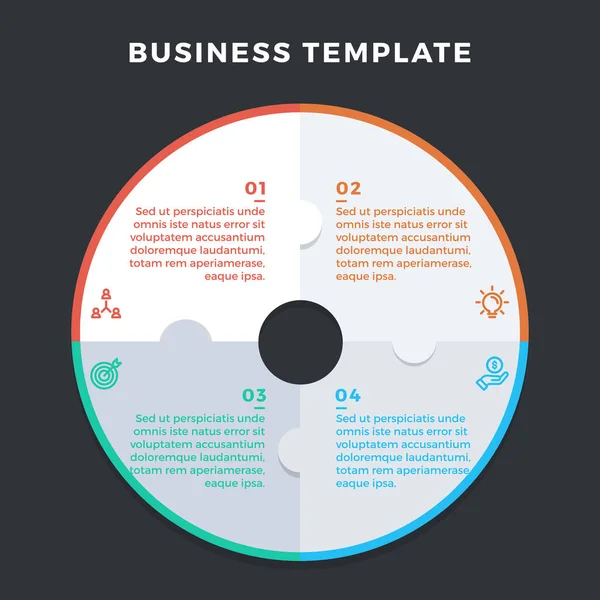 Modern Infographic Puzzle Elemekből Vektor Web Design Workflow Elrendezéshez Használható — Stock Vector