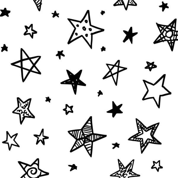 现代几何星图案 手绘背景向量星图案 — 图库矢量图片