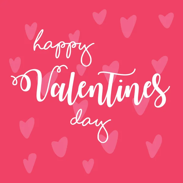 Happy Valentines Day Typography Poster Mit Herzhandgeschriebenem Kalligrafie Text Isoliert — Stockvektor