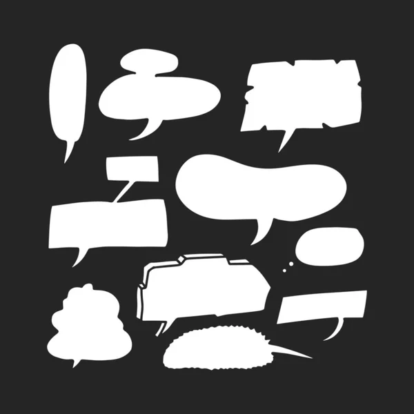 Ensemble Dessin Main Bulle Discours Parler Bulle Communication Simple — Image vectorielle