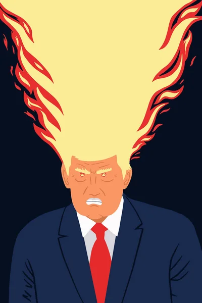 Washington Eua Fevereiro 2019 Retrato Caricatura Ilustração Vetorial Presidente Donald —  Vetores de Stock