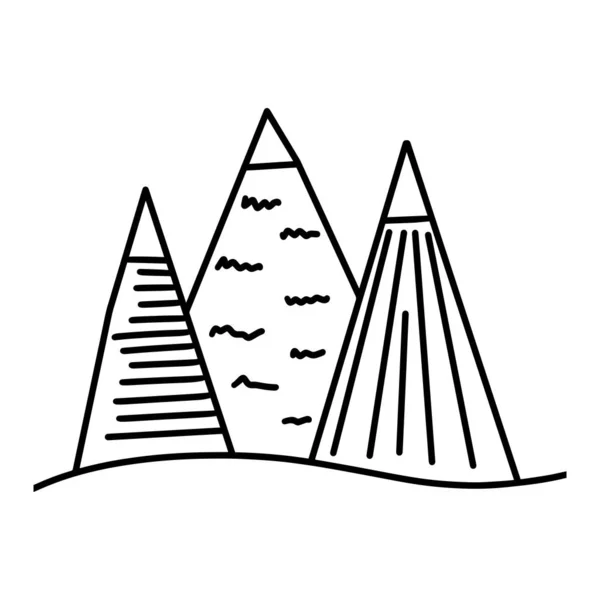 Imagen Dibujada Mano Pico Montaña Estilo Grabado Vector Illustration Eps — Archivo Imágenes Vectoriales
