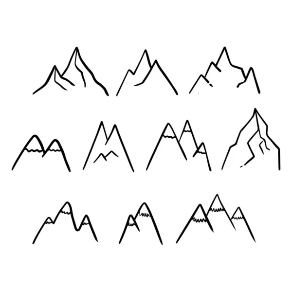 Imagen Dibujada Mano Pico Montaña Estilo Grabado Vector Illustration Eps — Archivo Imágenes Vectoriales