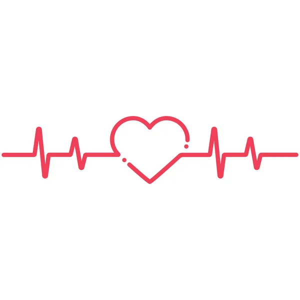 Heartbeat Lijn Hart Cardio — Stockvector