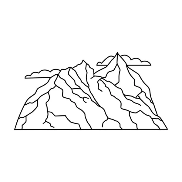 Bir Dağ Zirvesinde Çizilmiş Görüntü Oyma Tarzı Vektör Illustration Eps — Stok Vektör