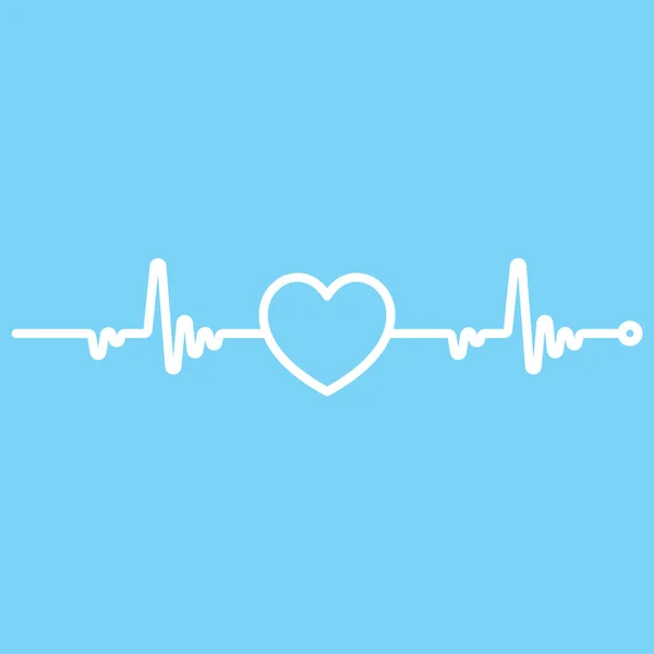 Heartbeat Lijn Cardio Minimale Stijl Pictogram Symbool — Stockvector