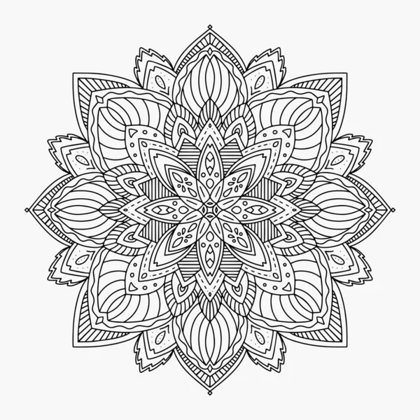 Mandala Aux Fleurs Éléments Décoratifs Vintage Modèle Oriental Illustration Vectorielle — Image vectorielle
