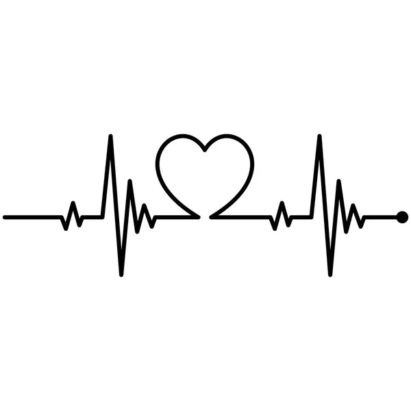 Heartbeat Line Cardio Minimal Stil Simge Sembolü