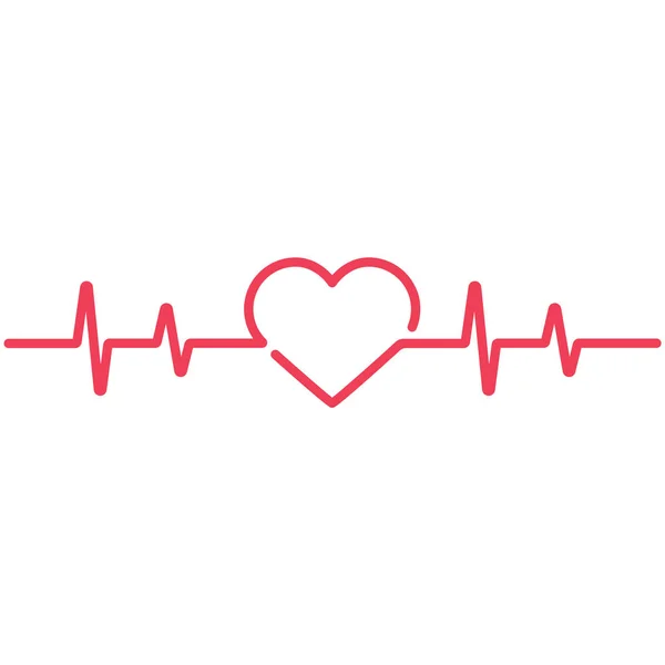 Heartbeat Lijn Hart Cardio — Stockvector