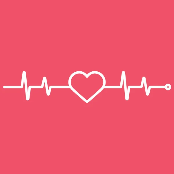 Heartbeat Lijn Cardio Minimale Stijl Pictogram Symbool — Stockvector