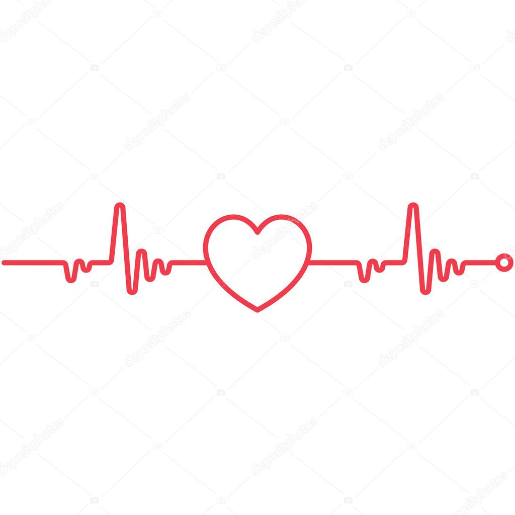 Heartbeat Line Cardio Minimal Style Icon Symbol