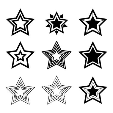 Modern geometrik yıldız deseni. Elle çizilmiş vektör yıldız desen arka plan 