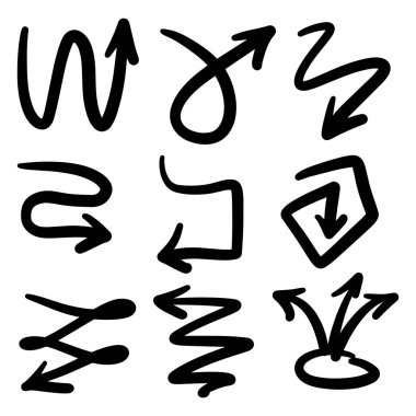 Grunge çizimi el yapımı suluboya karalama vektör kümesi 