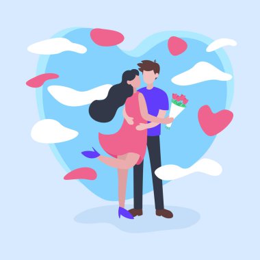  Sevgililer Günü sevimli minimal Kart. Vektör 