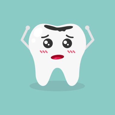 Sevimli Diş Maskotu Kırık Sad