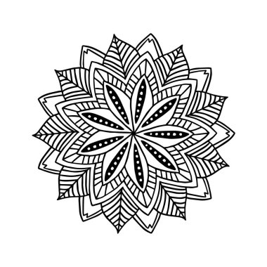 Çiçek Mandala. Vintage dekoratif öğeler. Oryantal desen vektör çizim. Islam, Arapça, Indian, Fas, İspanya, Türk, pakistan, Çin, mistik, Osmanlı motifleri