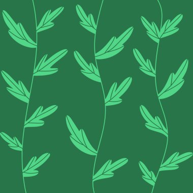 Handdrawn Yaprak Desen Arka Plan. Fırça ile çizilmiş Çiçek İllüstrasyon - Vektör Eps