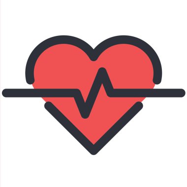 Kalp Atışı Kalp Şekli Pulse Kardiyo ekg veya ekg Vektör İllüstrasyon