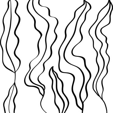 Handdrawn Yaprak Desen Arka Plan. Fırça ile çizilmiş Çiçek İllüstrasyon - Vektör Eps