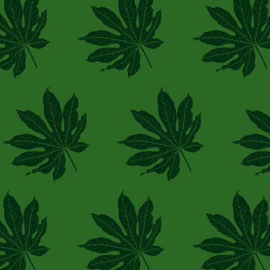 Handdrawn Yaprak Desen Arka Plan. Fırça ile çizilmiş Çiçek İllüstrasyon - Vektör Eps