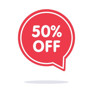 Kapalı İndirim Banner. İndirim teklif fiyat etiketi. Özel teklif satış kırmızı etiket. Vektör Modern Sticker İllüstrasyon. İzole Arka Plan. Alışveriş gününde reklam teklifi. Satılık promosyon pazarlama