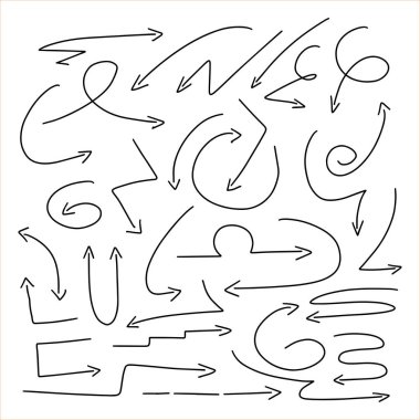 İşaretleyici Fırça Biçiminde Altı Çizili Vuruşlar El Yapımı Koleksiyon Kümesi Çeşitli Şekiller