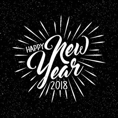 Happy New Year Dekoratif Kutlama tebrik kartı yeni yıl için