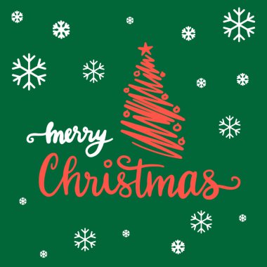Handdrawn Merry Noel yazı tipografi selamlar kart 