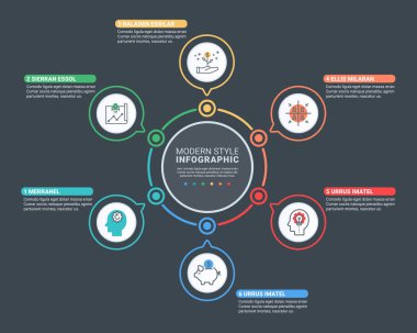 Seçenekleri sayısı şablon vektör illüstrasyon ile Modern Stil Soyut Infographics iş akışı düzeni diyagramı iş adım seçenekleri afiş web tasarımı renkli için kullanılabilir