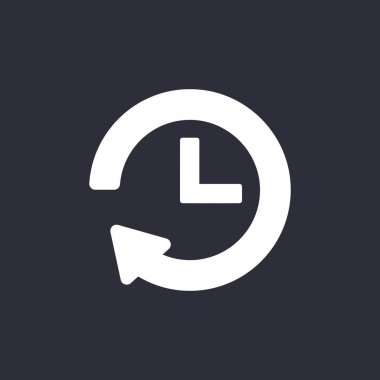 Tasarım logonuz ui Vector illüstrasyon Eps10 için izole koyu arka plan sembolü trendy düz stil beyaz Uygulama Mobil simgesini yenileyin