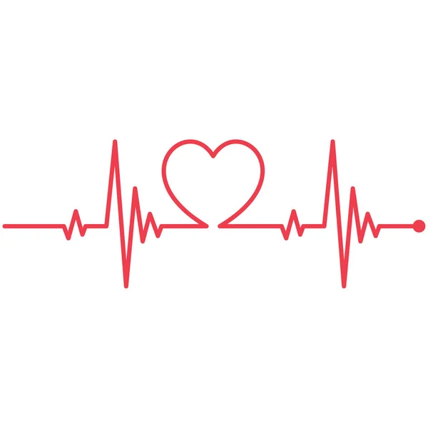 Heartbeat Lijn Cardio Minimale Stijl Pictogram Symbool — Stockvector