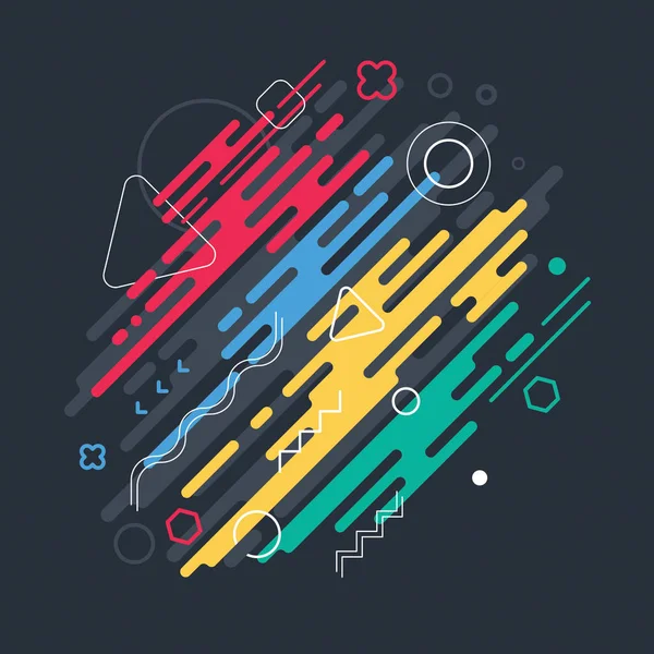 Kleurrijke Dynamische Abstracte Geometrie Elementen Achtergrond — Stockvector