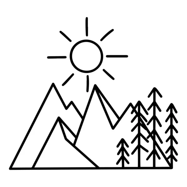 Imagen Dibujada Mano Pico Montaña Estilo Grabado Vector Illustration Eps — Archivo Imágenes Vectoriales