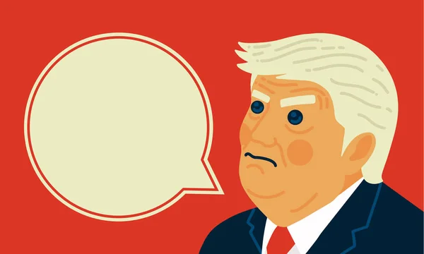 Washington Febrero 2019 Presidente Donald Trump Vector Ilustración Caricatura Retrato — Vector de stock