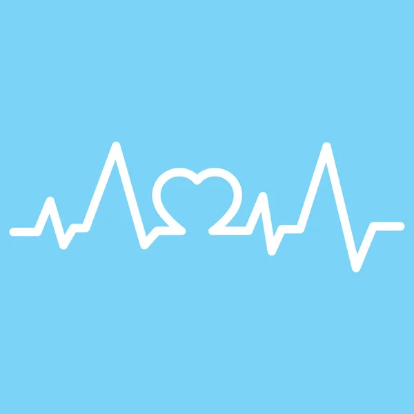 Heartbeat Line Cardio Minimal Stil Simge Sembolü — Stok Vektör