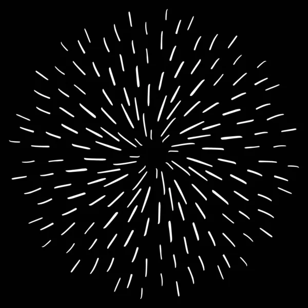 Вінтажний Сонячний Вибух Вибух Handdrawed Design Element Fireworks Black Rays — стоковий вектор
